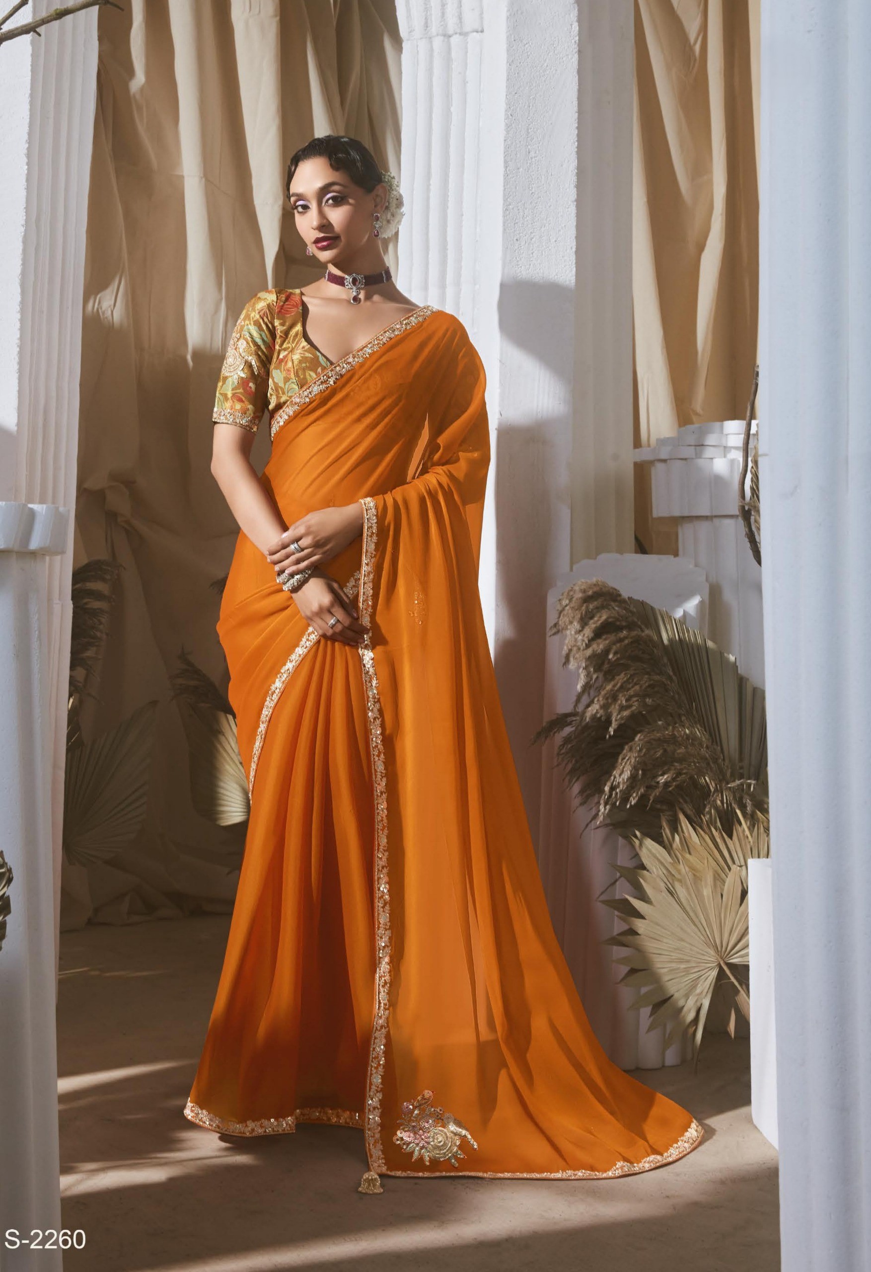 Pure Fancy Tissue based Fabric with Designer Saree